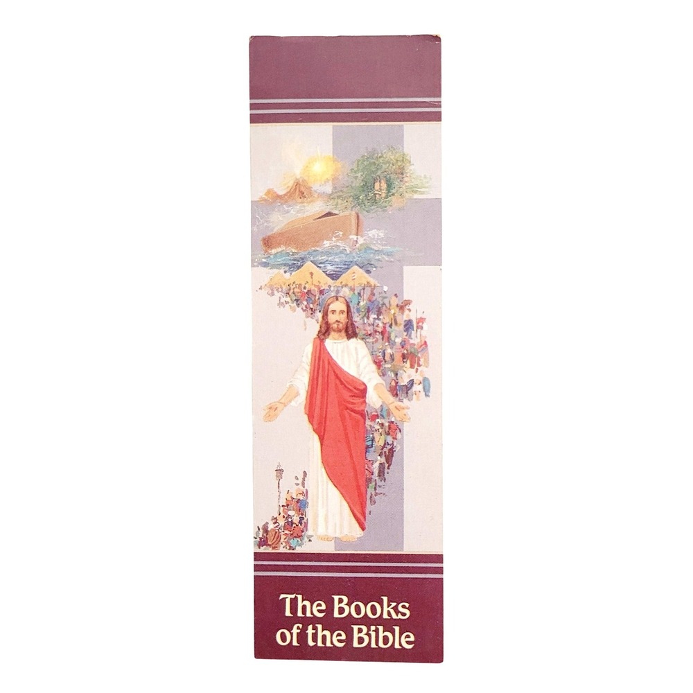 Vintage 80s Bible Books paper Bookmark Jesus Old New Testament USA Standard 1201